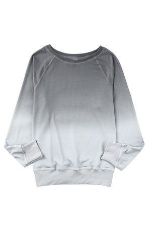 Gray Ombre Crewneck Long Sleeve Sweatshirt