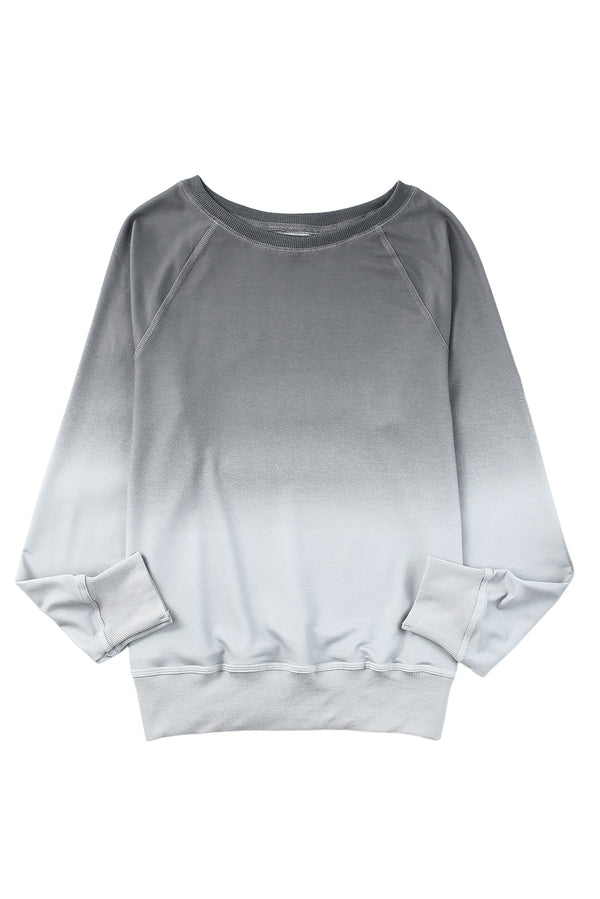 Gray Ombre Crewneck Long Sleeve Sweatshirt
