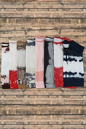 Fiery Red Tie-dyed Crew Neck Pullover Sweatshirt
