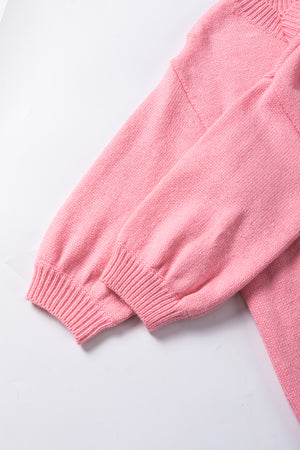 Bonbon Mom Tinsel Front Short Sleeve Sweater