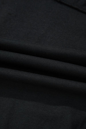Black Solid Color Pleated One Shoulder Bodysuit
