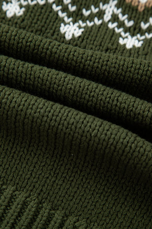 Moss Green Western Fashion Abstract Printed Cardigan Sweater