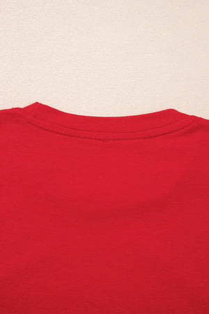 Red Merry Christmas Graphic Crewneck T Shirt