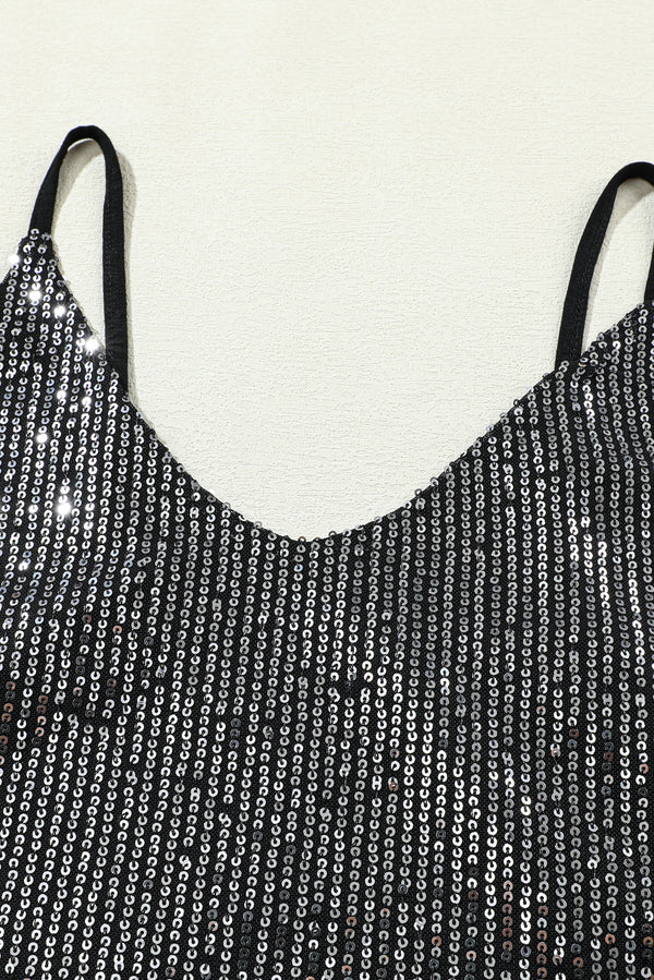 Gray Sequin Tank Top