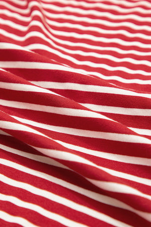 Red Stripe Chest Pocket Patch Round Neck Tank Top