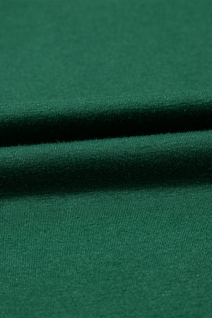 Blackish Green Contrast Lace Raglan Sleeve Pleated Detail Shift Dress