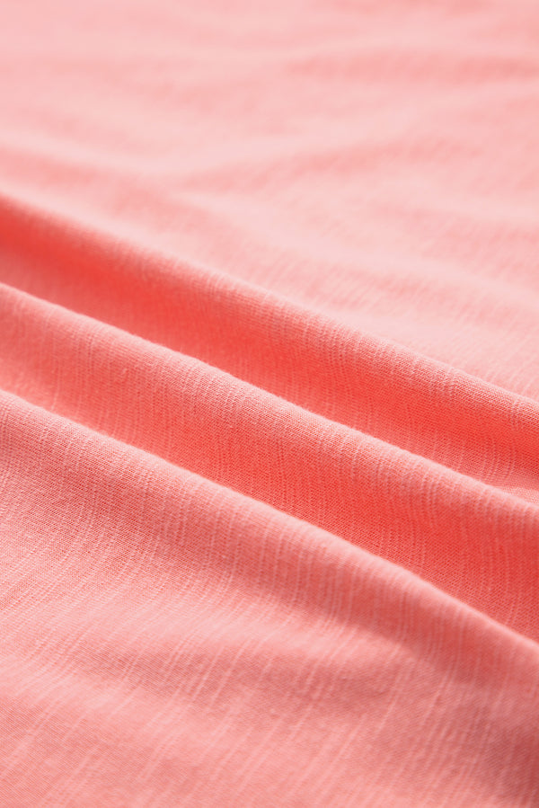 Pink Flower Patched Exposed Seam Bracelet Sleeve Oversized T Shirt