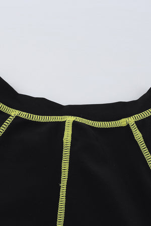 Black Seam Contoured Zip Front Wetsuit