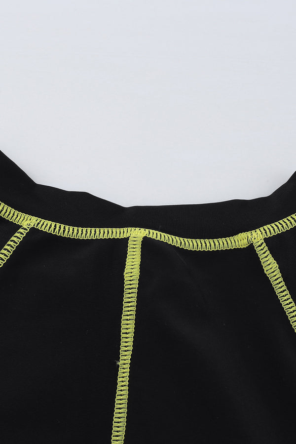 Black Seam Contoured Zip Front Wetsuit