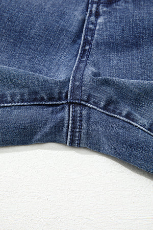 Dirty blue High Waist Button Zip Fly Bell Bottom Jeans