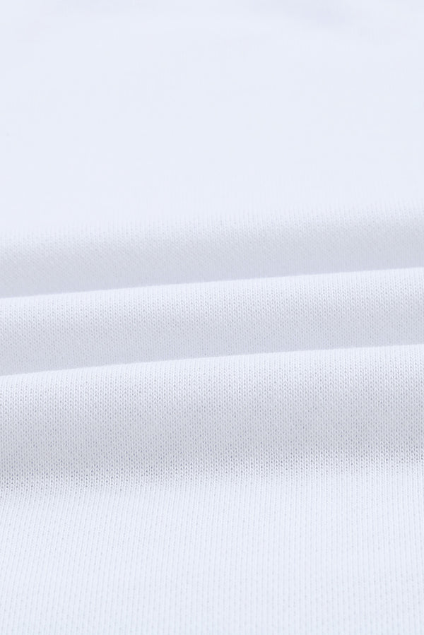 White Plain Crew Neck Pullover Sweatshirt