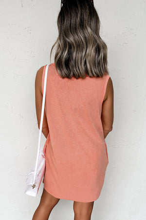 Flamingo Mineral Wash Tank Mini Dress with Pockets