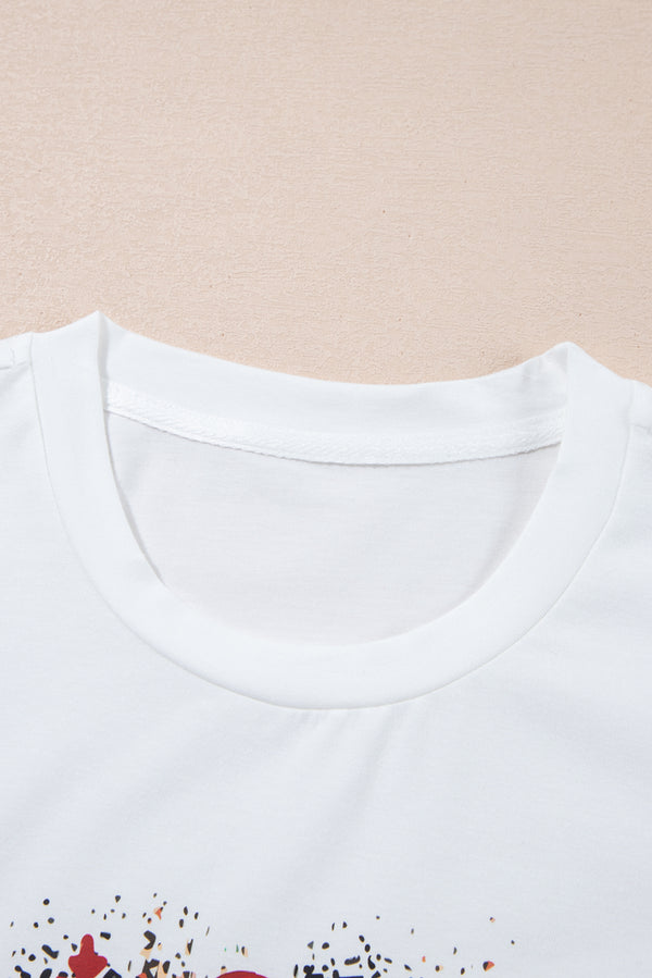 White Believe Christmas Father Graphic Crewneck T Shirt