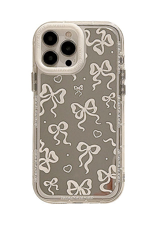 Silvery Mirror Effect Bowknot Print IPhone Phone Case