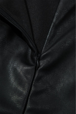 Black Vegan Leather Sleeveless Mini Dress