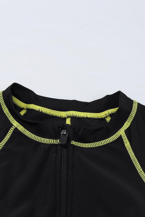 Black Seam Contoured Zip Front Wetsuit