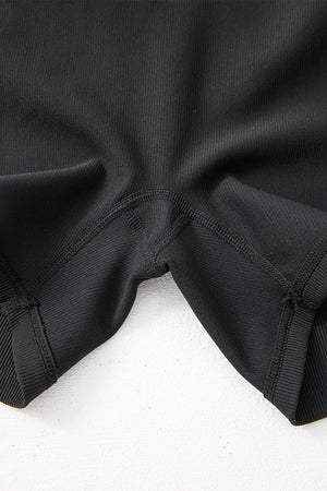 Black Back Cross Waistband Yoga Shorts