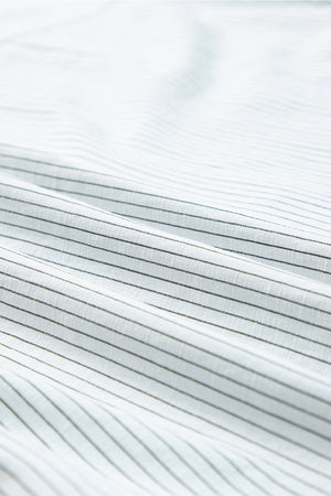 DEAR-LOVER Stripe Roll-tab Sleeve Pocketed Long Shirt