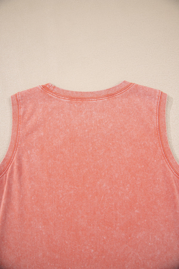 Flamingo Mineral Wash Tank Mini Dress with Pockets