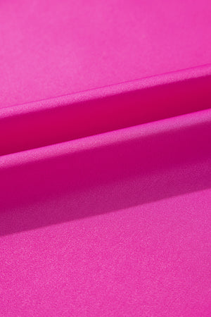 Bright Pink Silky V Neck Dolman Blouse
