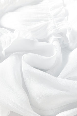 White Half Sleeve Ruffled High Low Kimono
