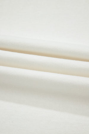 White Drop Shoulder Crew Neck Shift T Shirt Dress
