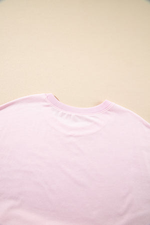 Light Pink Solid Color Pocketed Raw Edge Babydoll Dress