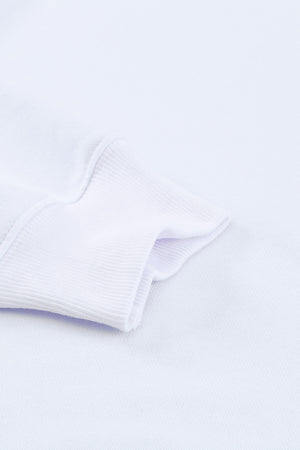 White Plain Crew Neck Pullover Sweatshirt