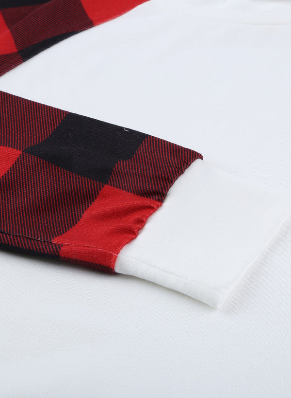White Buffalo Plaid Long Sleeve Sweatshirt