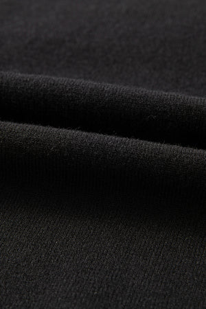 Black Plus Size Cheers Glitter Tinsel Short Sleeve Sweater