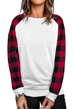 White Buffalo Plaid Long Sleeve Sweatshirt