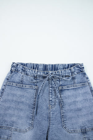 Myosotis Large Patch Pocket Drawstring Paperbag Waist Barrel Jeans