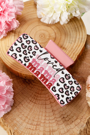 Sachet Pink Loved Mama Heart Print Large Hair Claw Clip