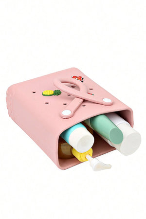 Apricot Pink Waterproof EVA Random Decorations Hollow Tote Bag