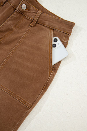 Breen Cropped High Rise Wide Leg Jeans