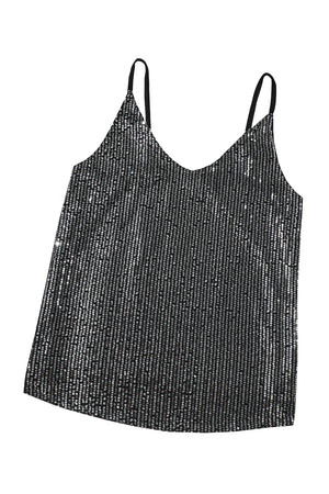 Gray Sequin Tank Top