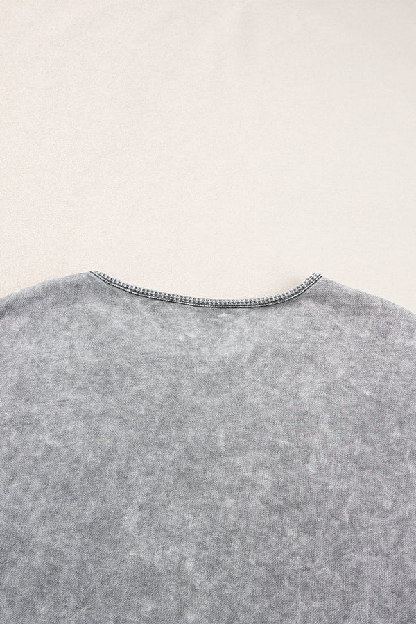Philippine Gray Mineral Wash Exposed Seam Drop Shoulder Oversized Tee