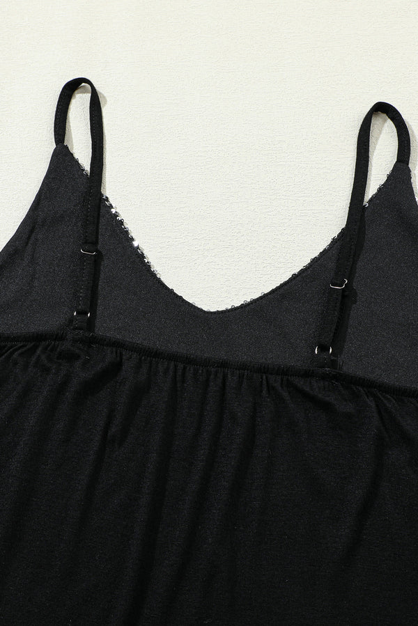 Gray Sequin Tank Top