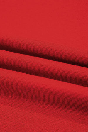 Fiery Red Varsity Striped Detail Drop Shoulder Oversized Sweatshirt