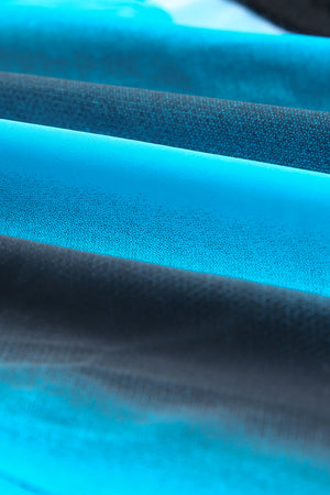 Bluish Strappy Hollow-out Back Tankini