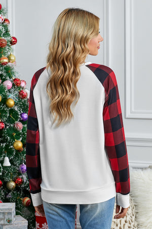 White Buffalo Plaid Long Sleeve Sweatshirt