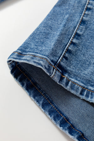Dusk Blue Seam Detail Ankle Length Cropped BarrelJeans