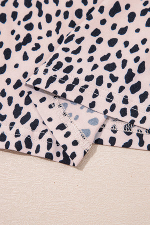 Apricot Leopard Round Neck Tank Top