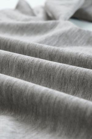 Gray Plain Crew Neck Pullover Sweatshirt
