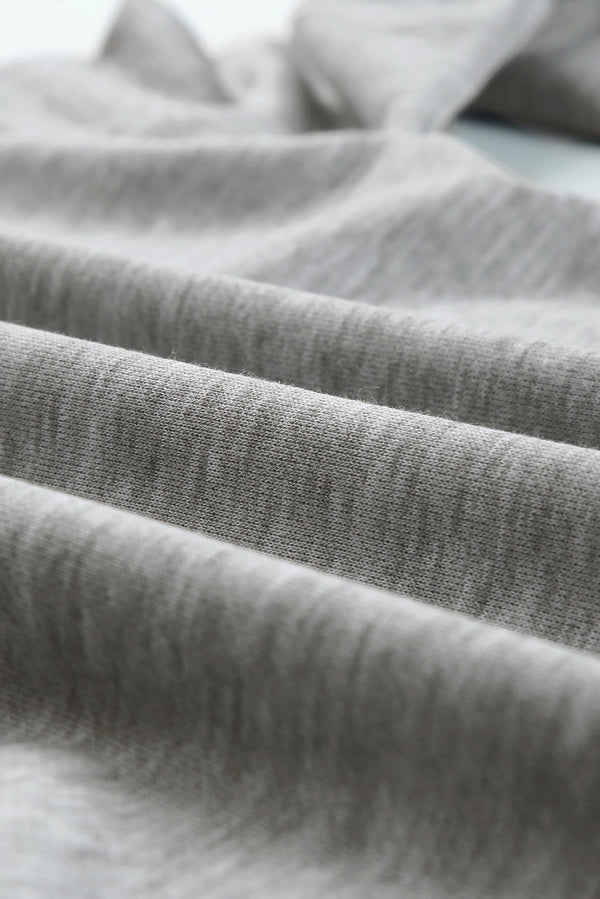 Gray Plain Crew Neck Pullover Sweatshirt