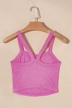 Bonbon Athletic Ribbed Cropped Cami Top