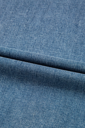 Dusk Blue Medium Wash Super Wide Leg Denim Pants
