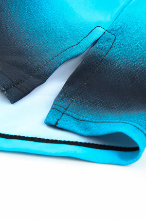 Bluish Strappy Hollow-out Back Tankini