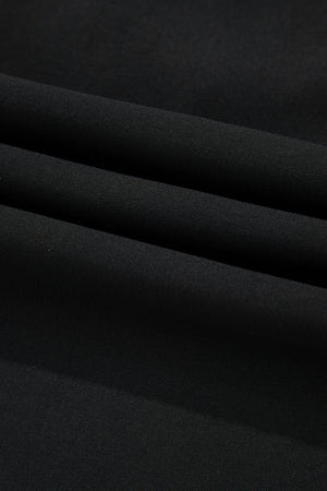 Black Pinched V Neck Tie Loose Tank Top