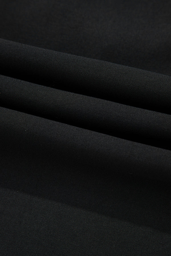 Black Pinched V Neck Tie Loose Tank Top